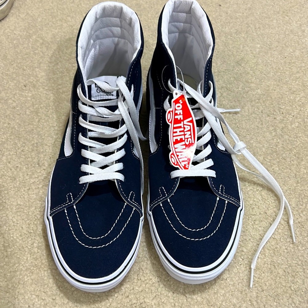 Navy Blue & White Vans. High Tops. 10.5 Brand New Never Worn. $100 SHOE BUNDLE